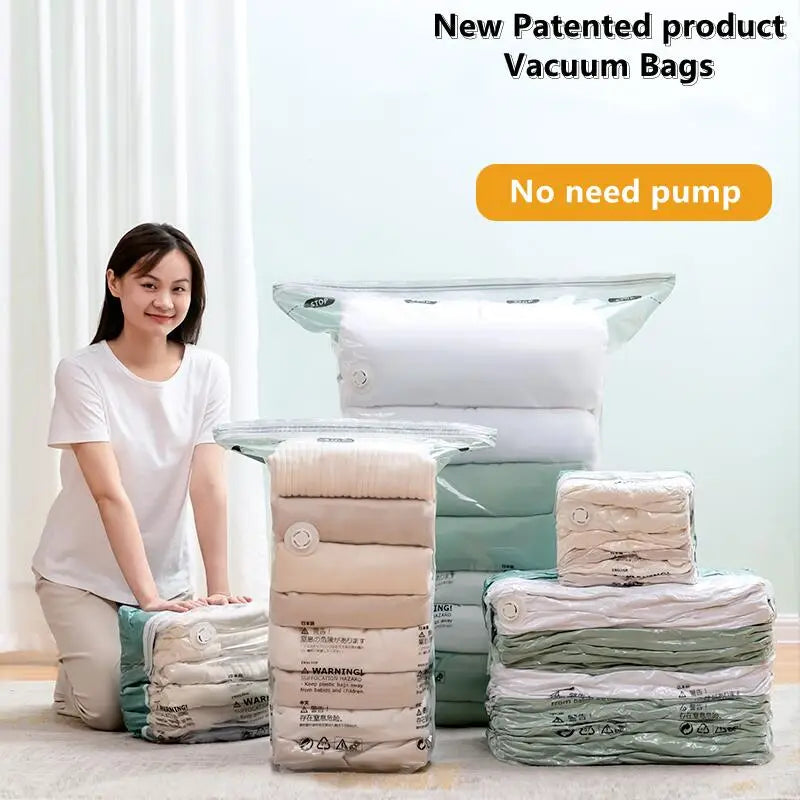 Plastic Storage Vaccum Bags for Storing Clothes blankets and Travel Accessories