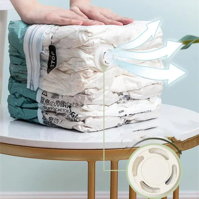 Plastic Storage Vaccum Bags for Storing Clothes blankets and Travel Accessories