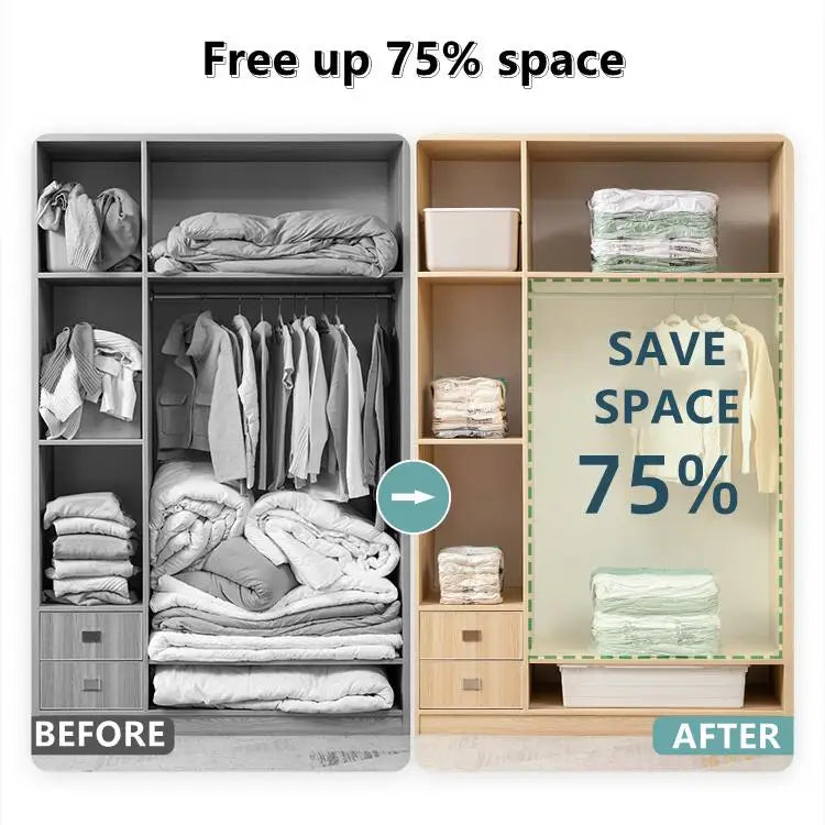 Plastic Storage Vaccum Bags for Storing Clothes blankets and Travel Accessories