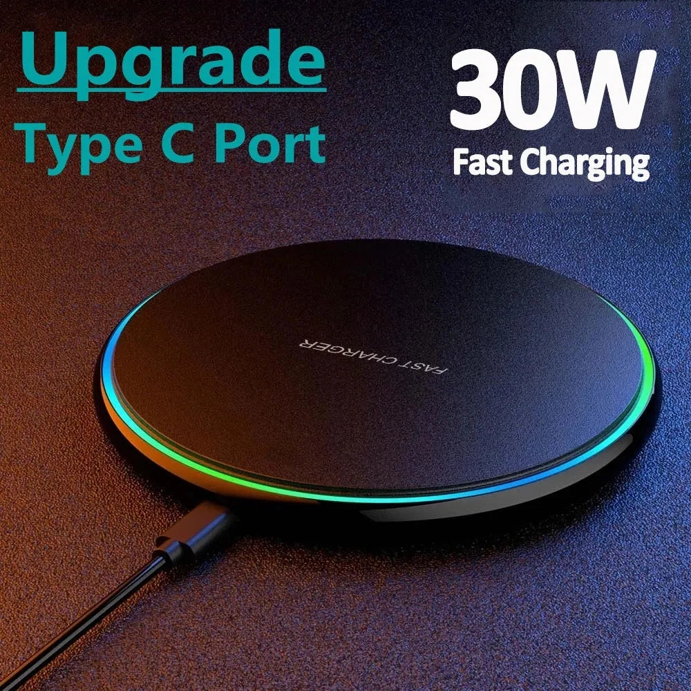 30W Fast Wireless Charger For iPhone, Samsung, Xiaomi and Huawei