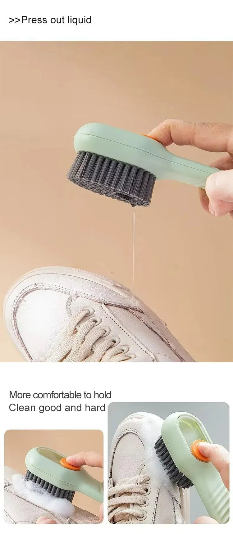 Multifunction Brush Soft Automatic Liquid Shoe Brush