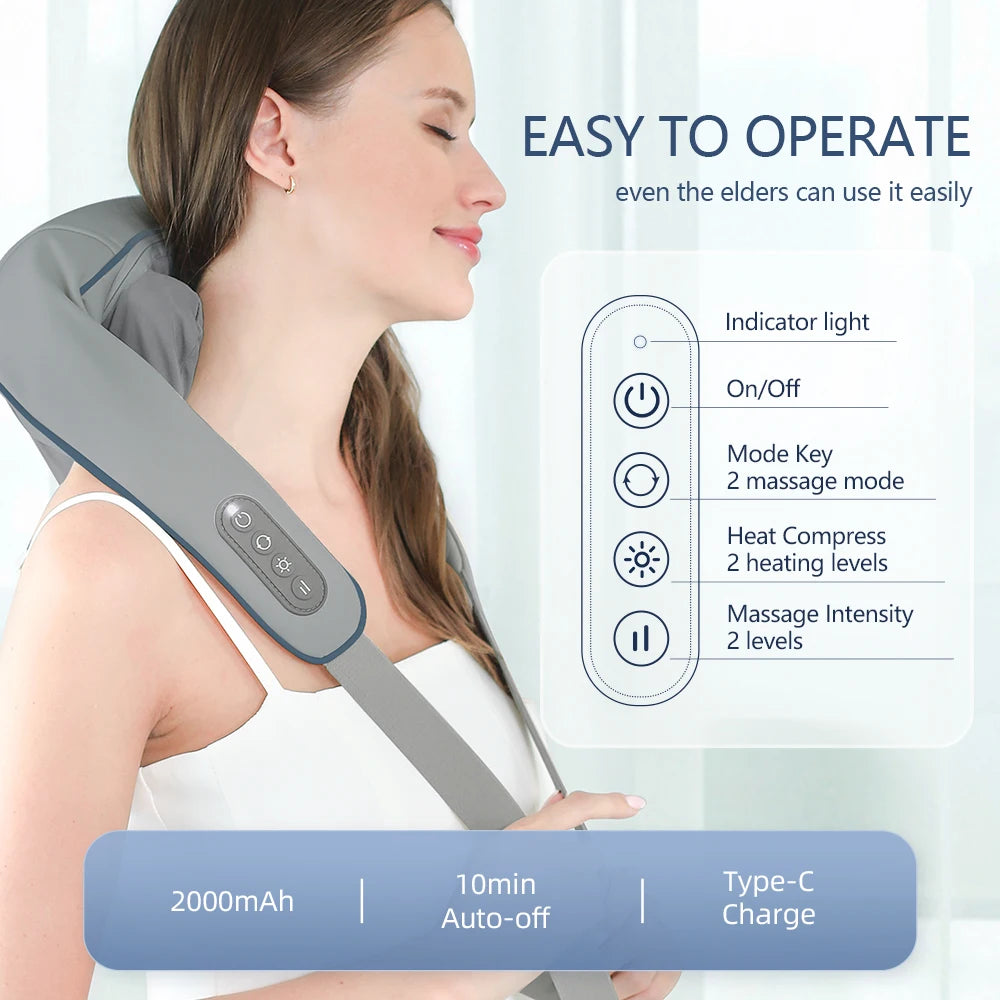 Foreverlily Wireless Neck And Back Massager