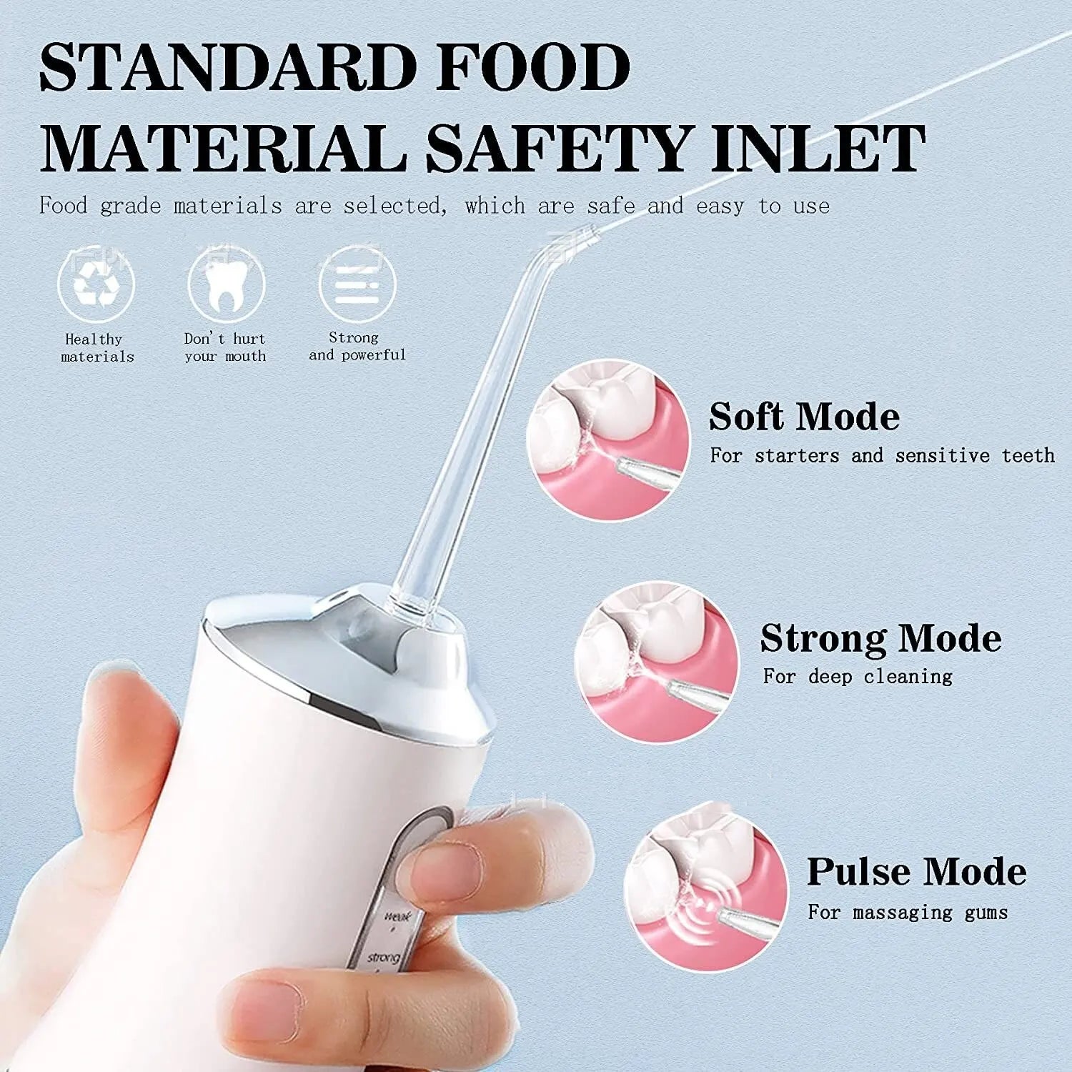 Dental Floss, Portable Cordless Oral Irrigator Cleaning 3 Modes