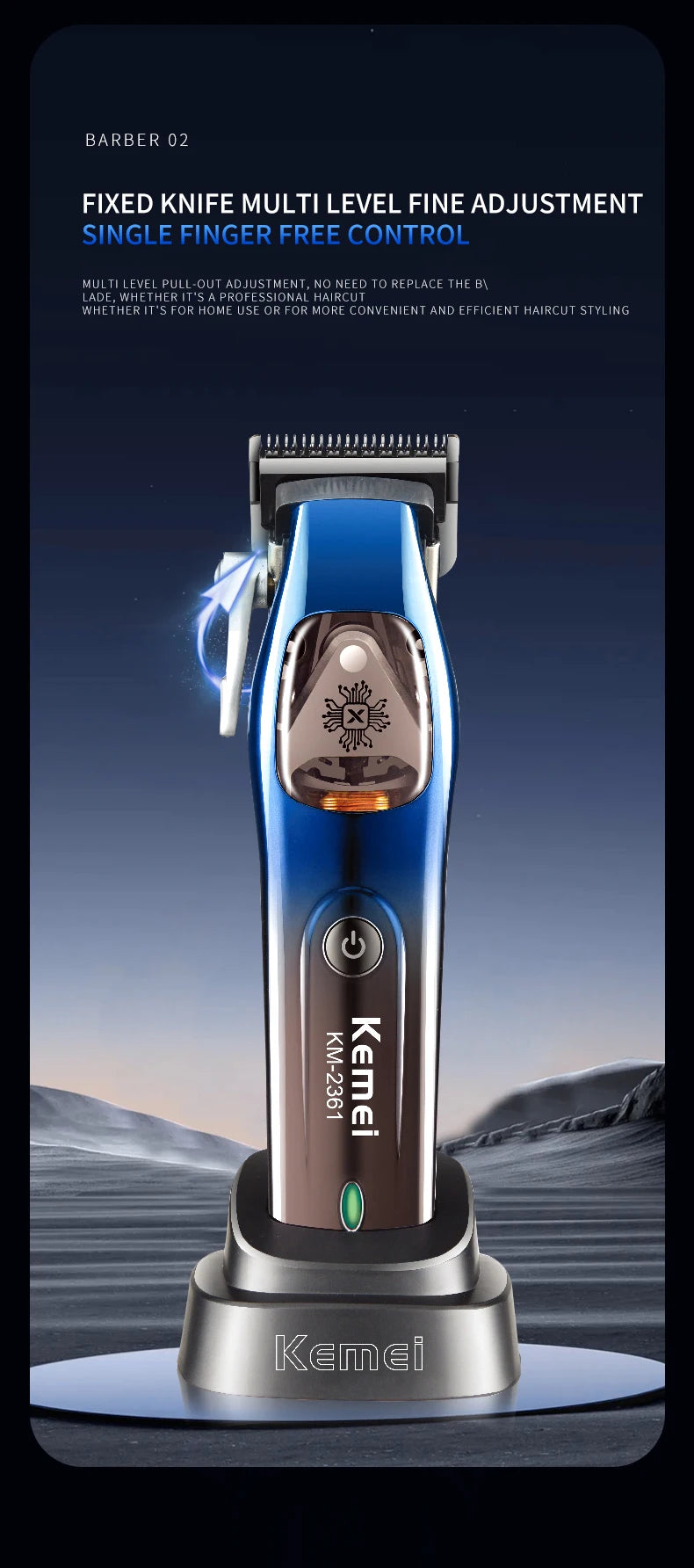 KEMEI km-2361 DLC 10000rpm Rechargeable Hair Trimmer