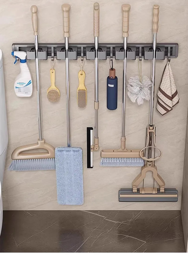 Wall Mounted Mop and Broom Organizer