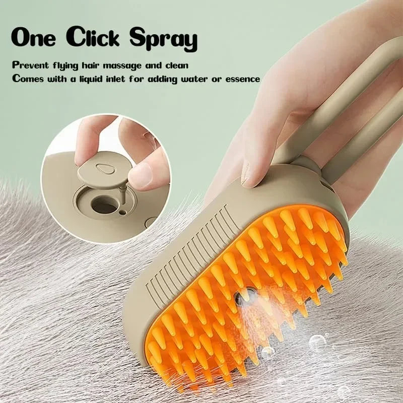 Electric Spray Steamy Pet Hair Brush