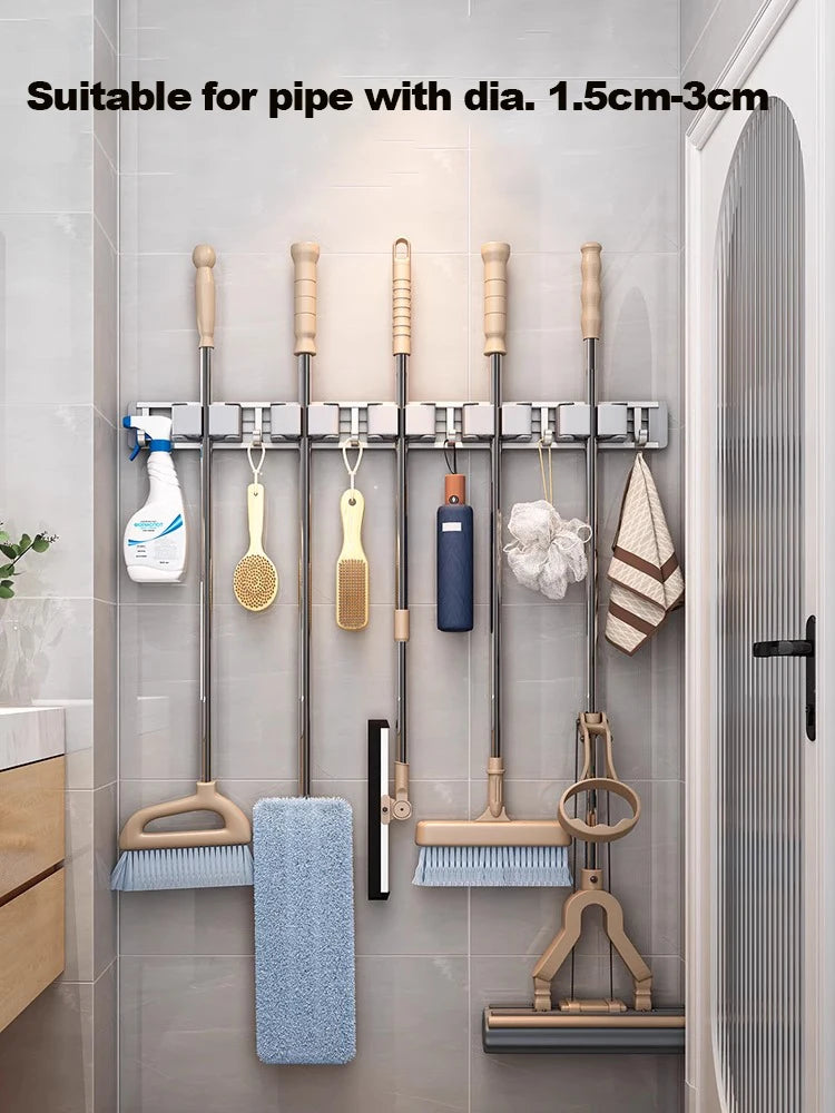 Wall Mounted Mop and Broom Organizer