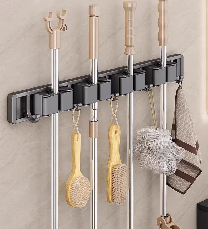 Wall Mounted Mop and Broom Organizer