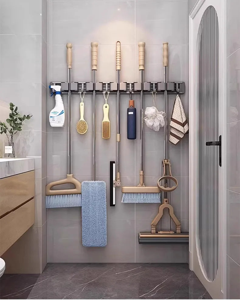 Wall Mounted Mop and Broom Organizer