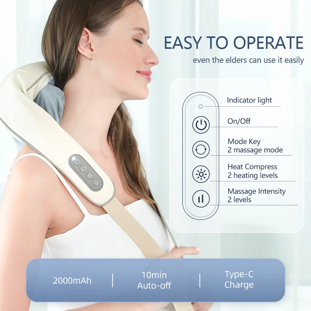 Foreverlily Wireless Neck And Back Massager