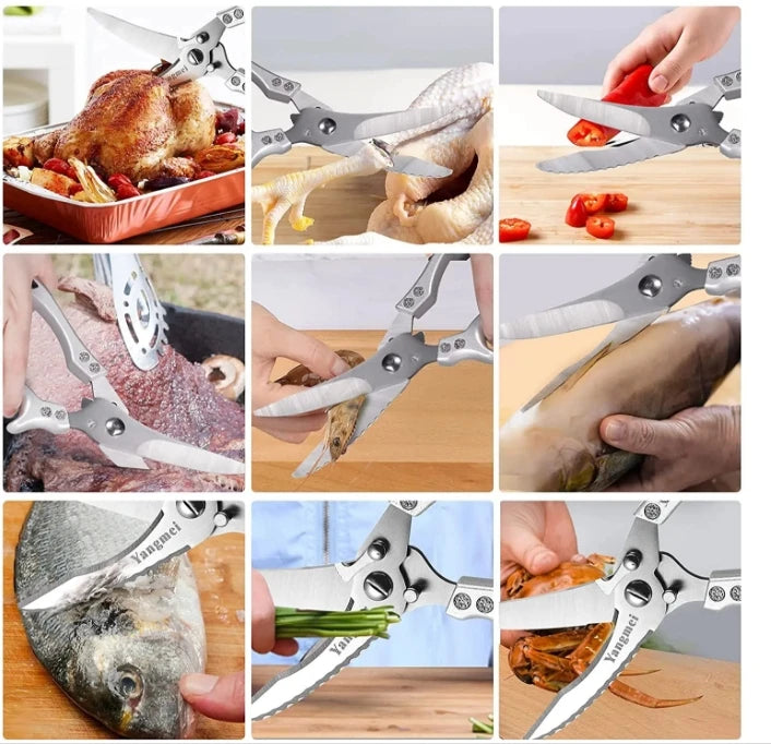 Stainless Steel Chicken Bone Scissors Kitchen Boning Knife Handmade Forged Knife Meat Cleaver Knives Fish Scale Scissor