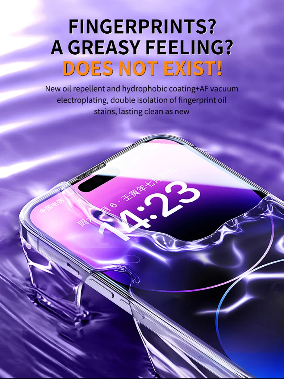 8K Oleophobic Coating Dust free Screen Protector & Anti Spy Glass with installing cover