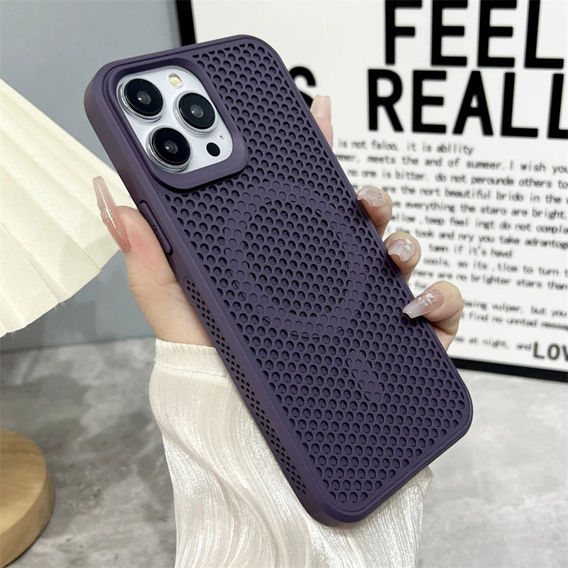 Heat Dissipation Mesh For Magsafe Magnetic Wireless Charging Case For iPhone 16 15 14 Plus 13 12 11 Pro Max Breathable Cover