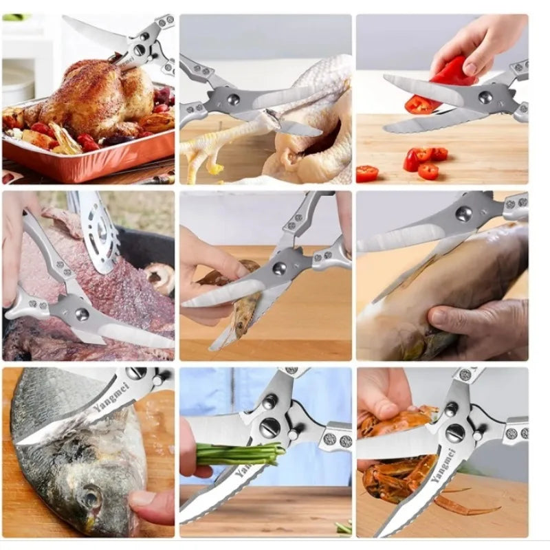 Stainless Steel Chicken Bone Scissors Kitchen Boning Knife Handmade Forged Knife Meat Cleaver Knives Fish Scale Scissor