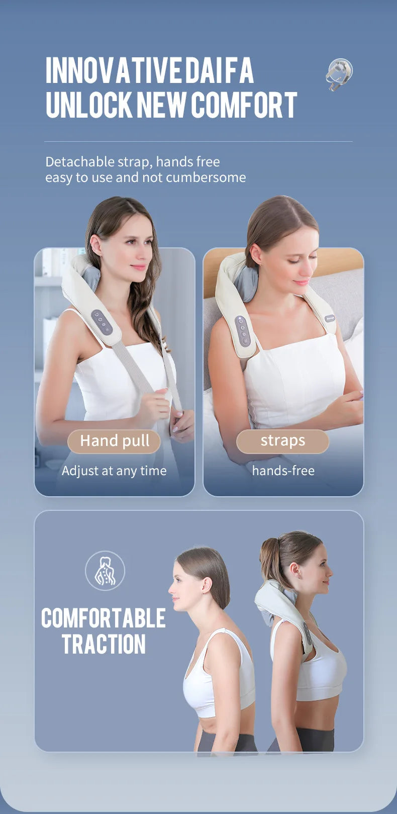 Foreverlily Wireless Neck And Back Massager