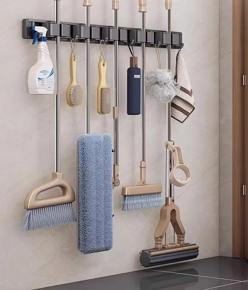 Wall Mounted Mop and Broom Organizer