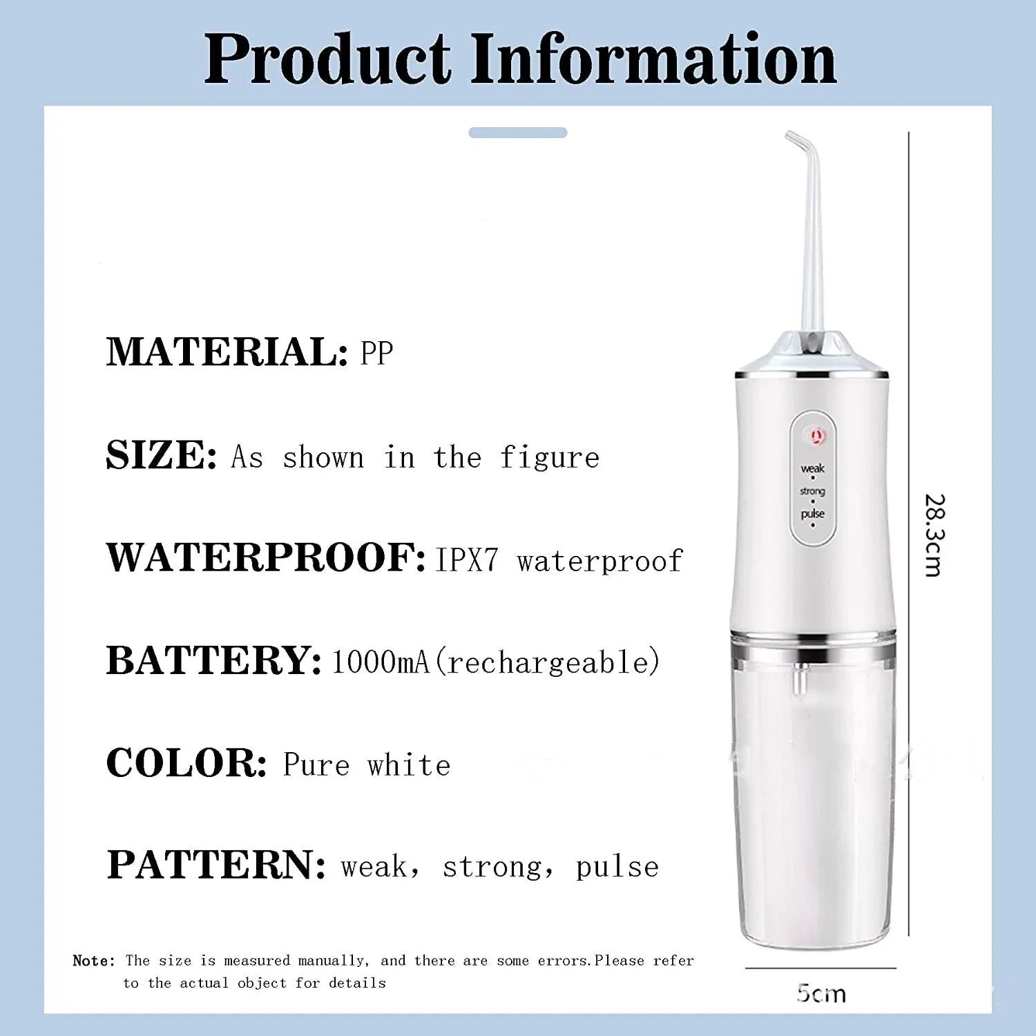 Dental Floss, Portable Cordless Oral Irrigator Cleaning 3 Modes