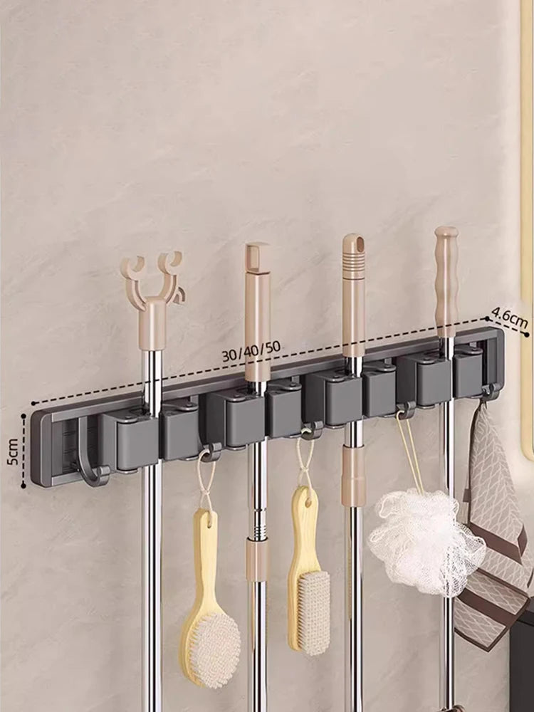 Wall Mounted Mop and Broom Organizer