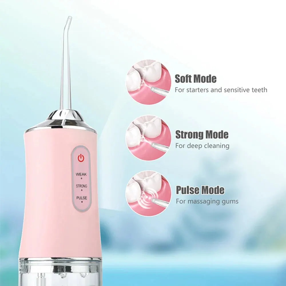 Dental Floss, Portable Cordless Oral Irrigator Cleaning 3 Modes