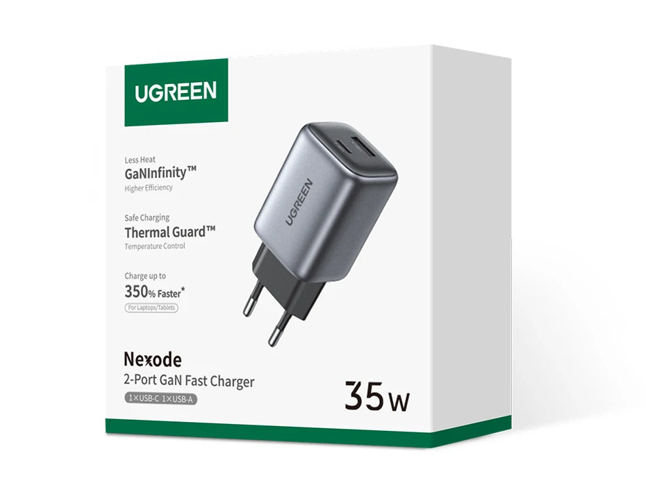 UGREEN GaN 35W Charger USB Charger PD3.0 QC3.0 Quick Charger For iPhone 16 15 14 Pro Samsung Xiaomi iPad Pro USB C Fast Charger