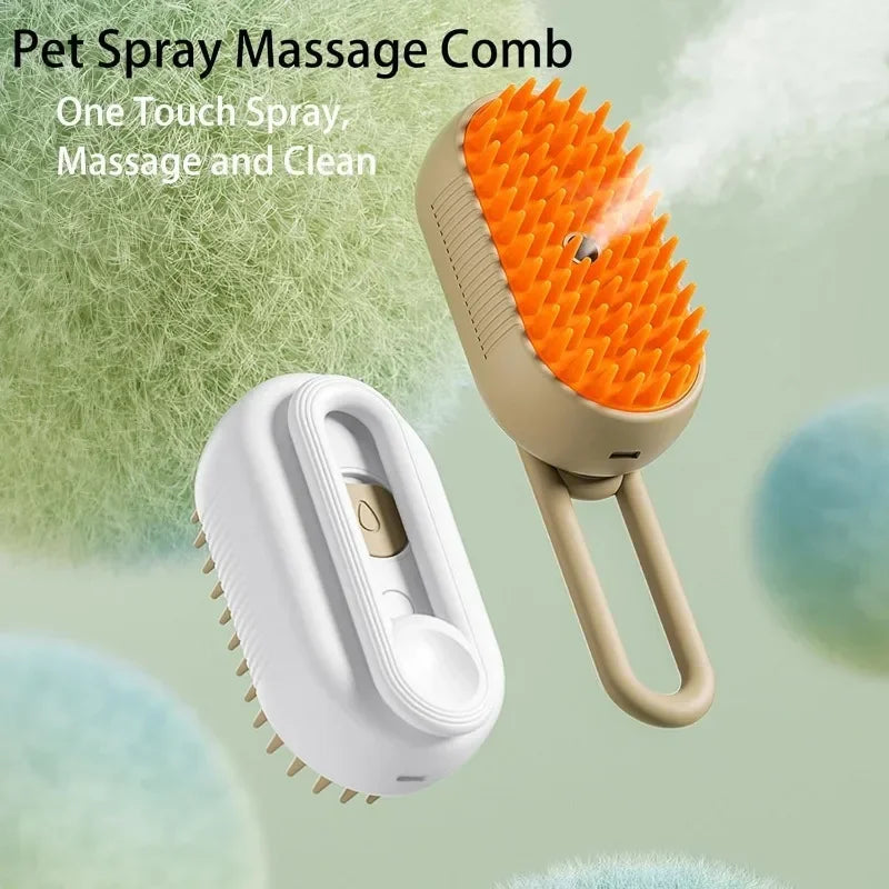 Electric Spray Steamy Pet Hair Brush