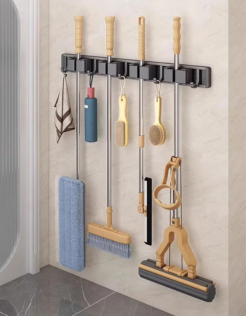 Wall Mounted Mop and Broom Organizer