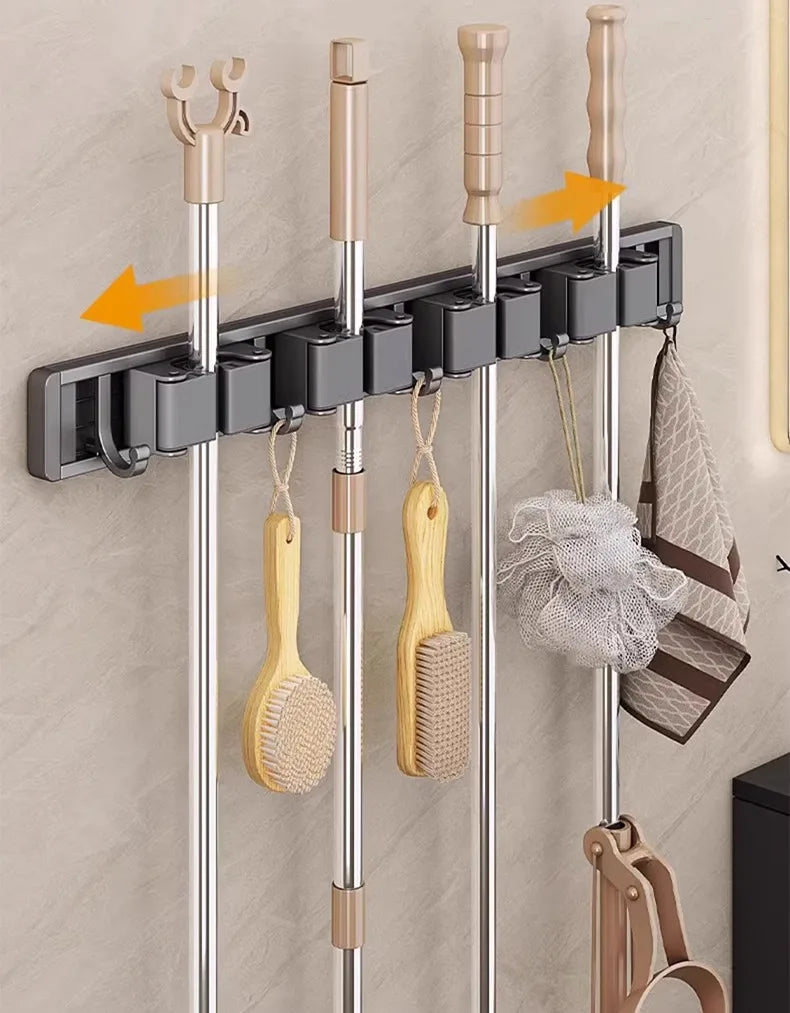 Wall Mounted Mop and Broom Organizer