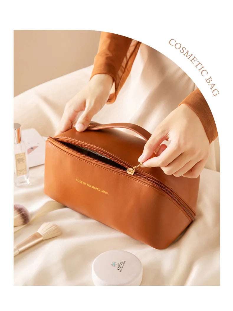 Leather Makeup Storage Bag Waterproof